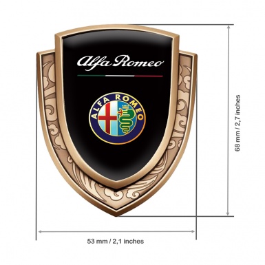 Alfa Romeo Emblem Trunk Badge Gold Black Base Classic Logo Edition