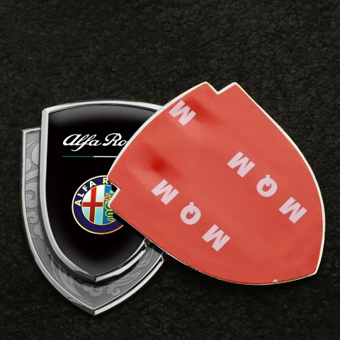 Alfa Romeo Emblem Trunk Badge Silver Black Base Classic Logo Edition