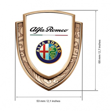 Alfa Romeo Emblem Self Adhesive Gold White Base Color Logo Design