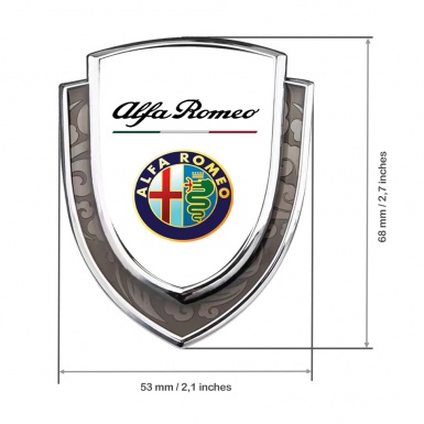 Alfa Romeo Emblem Self Adhesive Silver White Base Color Logo Design