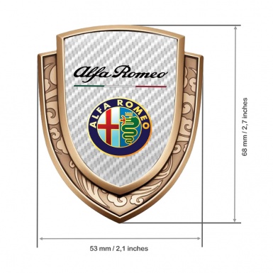 Alfa Romeo Emblem Ornament Gold White Carbon Colorful Logo Design