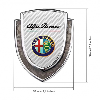 Alfa Romeo Emblem Ornament Silver White Carbon Colorful Logo Design