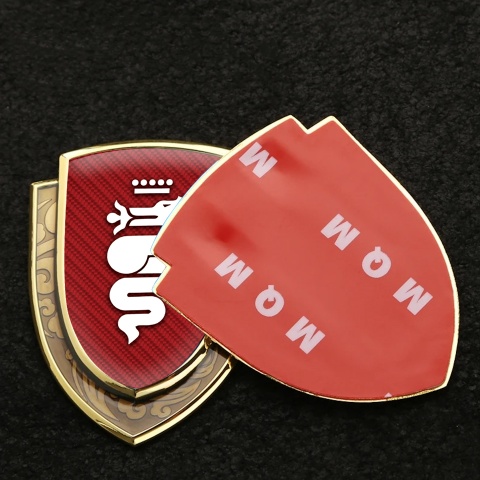 Alfa Romeo Emblem Fender Badge Gold Red Carbon White Serpent Edition