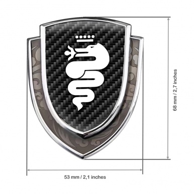 Alfa Romeo Metal Emblem Self Adhesive Silver Black Carbon White Snake Logo