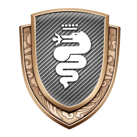 Alfa Romeo Emblem Trunk Badge Gold Light Carbon White Logo Edition