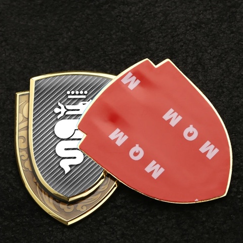Alfa Romeo Emblem Trunk Badge Gold Light Carbon White Logo Edition