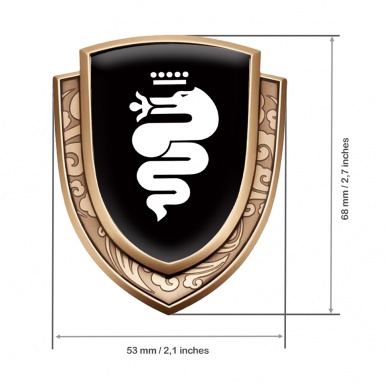 Alfa Romeo Emblem Badge Gold Black Background Big Serpent Design