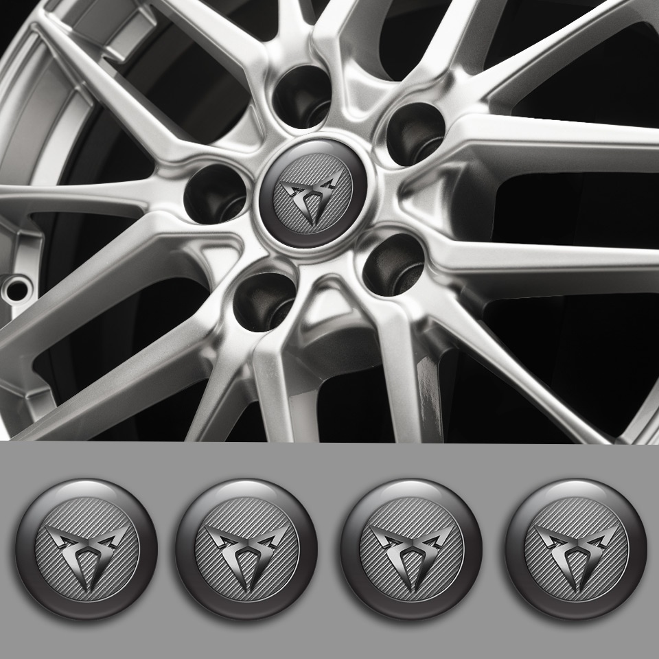 Seat Cupra Emblem for Wheel Center Caps Light Carbon Black Ring Motif ...