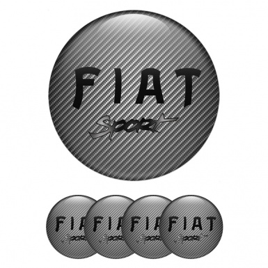 Fiat Sport Emblem for Wheel Center Caps Light Carbon Black Gradient