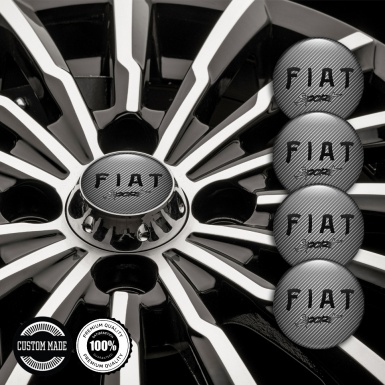 Fiat Sport Emblem for Wheel Center Caps Light Carbon Black Gradient