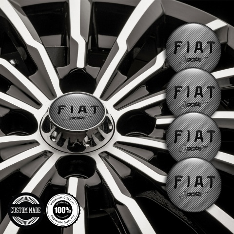 Fiat Sport Emblem for Wheel Center Caps Light Carbon Black Gradient