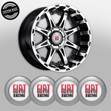 Fiat Racing Nabendeckel Aufkleber Silikon Grau Basis