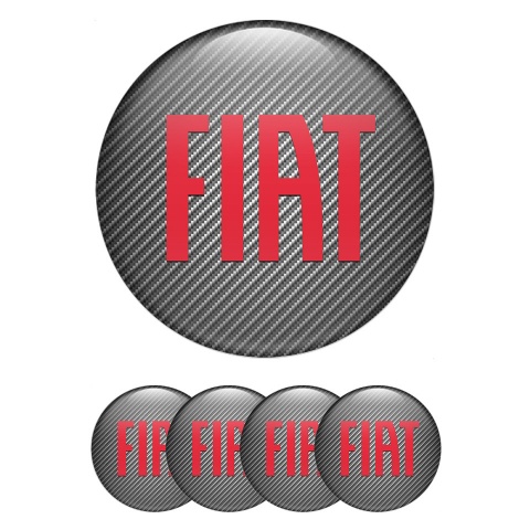 Fiat Emblem for Wheel Center Caps Light Carbon Red Classic Logo Motif