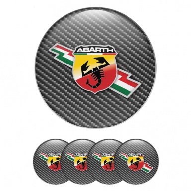 Fiat Abarth Emblem for Center Wheel Caps Dark Carbon Lightning Edition