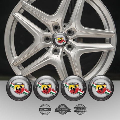 Fiat Abarth Wheel Emblem for Center Caps Light Grey Small Logos