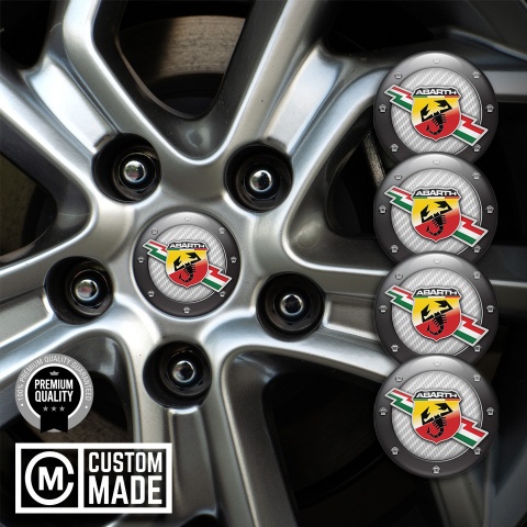 Fiat Abarth Emblem for Wheel Center Caps White Carbon Fine Logos