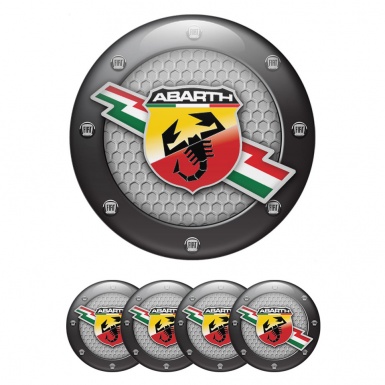 Fiat Abarth Center Wheel Caps Stickers Honeycomb Fine Fragments