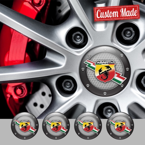 Fiat Abarth Center Wheel Caps Stickers Honeycomb Fine Fragments