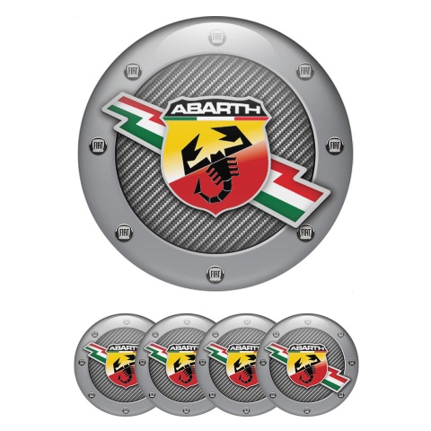 Fiat Abarth Emblem for Wheel Center Caps Light Carbon Ash Color Ring
