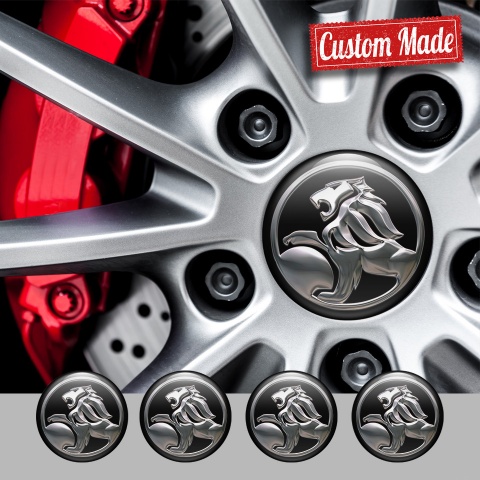 Holden Center Wheel Caps Stickers Black Base Chrome Color Edition