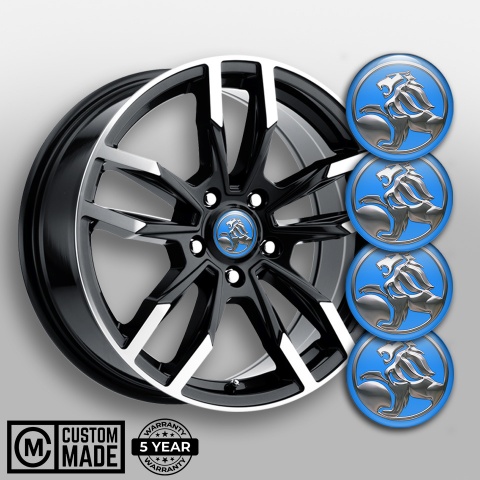 Holden Emblem for Center Wheel Caps Blue Base Polished Metal Edition