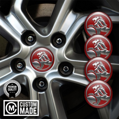 Holden Wheel Stickers for Center Caps Red Carbon Metallic Logo