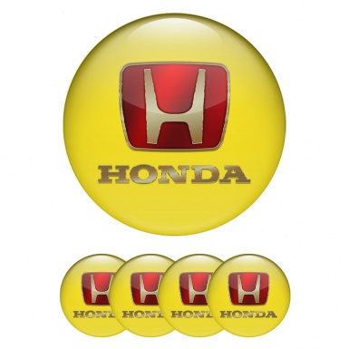 Honda Stickers for Wheels Center Caps Yellow Gold Logo Edition