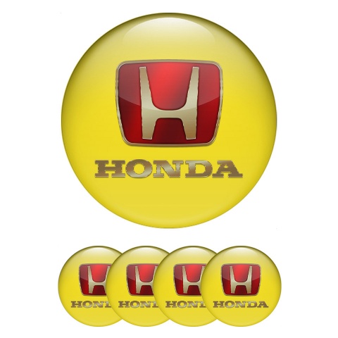 Honda Emblem Silikon Aufkleber Radkappen Gelb Stil