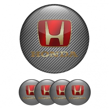 Honda Emblem for Center Wheel Caps Light Carbon Gold Red Edition