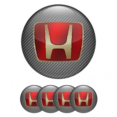 Honda Wheel Emblem for Center Caps Light Carbon Big Gold Gradient Logo