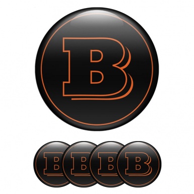 Mercedes Brabus Emblems for Wheel Center Caps Orange