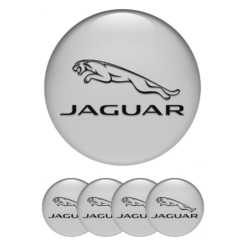 Jaguar Wheel Emblem for Center Caps Grey Motif Black Outline Logo