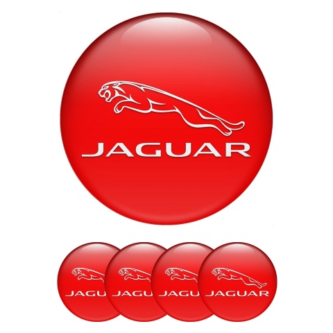 Jaguar Radkappen Aufkleber Silikon Rot Design 