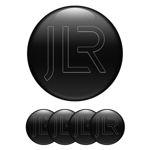 Jaguar JLR Emblems for Center Wheel Caps Black Transparent Logo