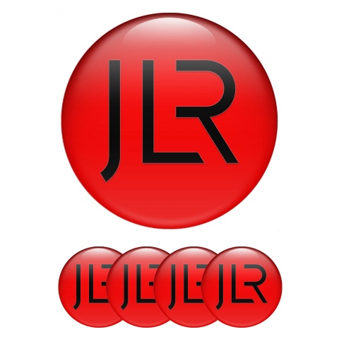 Jaguar JLR Center Caps Wheel Emblem Red Fill Black Logo Edition