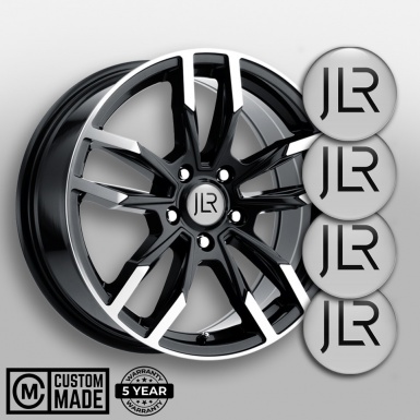 Jaguar JLR Emblem for Wheel Center Caps Grey Base Black Logo