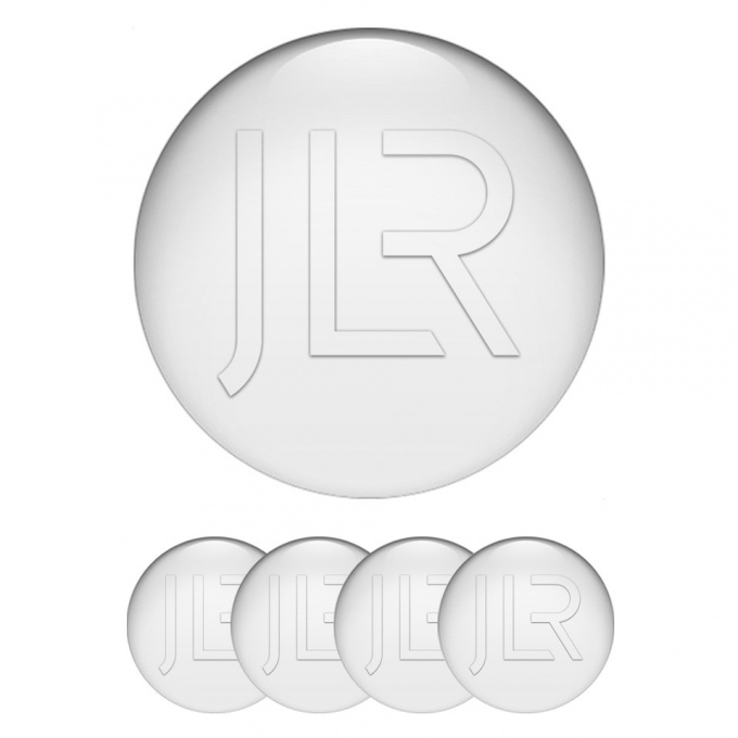 Jaguar JLR Silicone Stickers for Center Wheel Caps Pearl White Logo