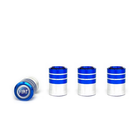 Fiat Valve Caps Blue 4 pcs 3D Blue Logo Silicone Sticker