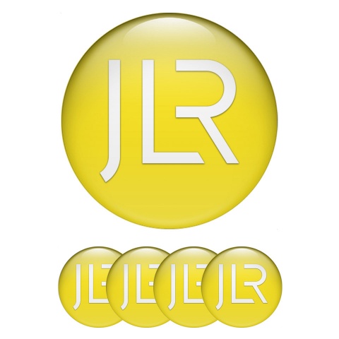 Jaguar JLR Wheel Emblem for Center Caps Yellow Background White Logo