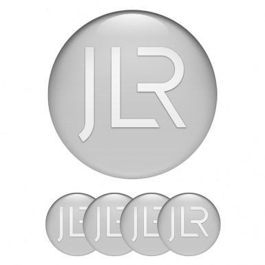 Jaguar JLR Stickers for Wheels Center Caps Grey Background White Logo