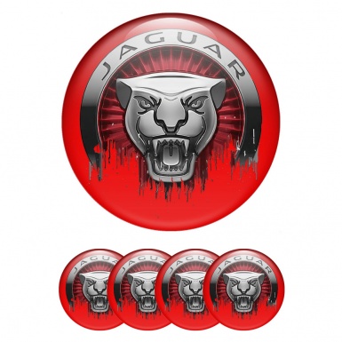 Jaguar Center Caps Wheel Emblem Crimson Base Savage Logo Design