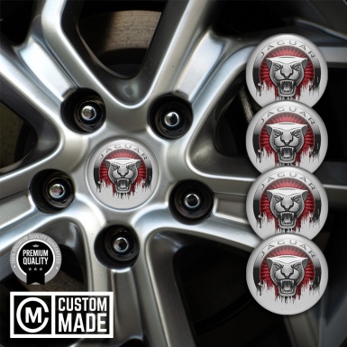 Jaguar Stickers for Wheels Center Caps Moon Grey Savage Logo Motif