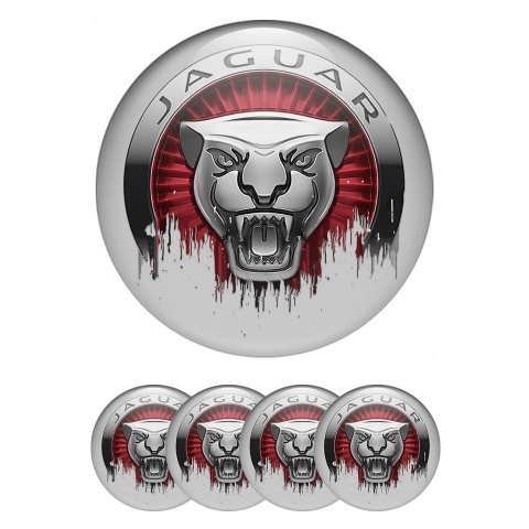 Jaguar Stickers for Wheels Center Caps Moon Grey Savage Logo Motif