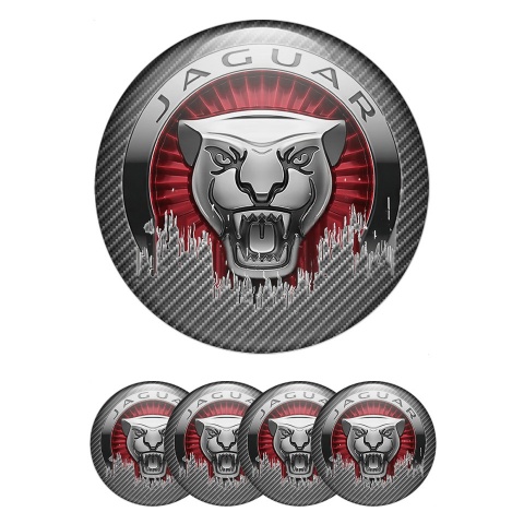 Jaguar Emblem for Wheel Center Caps Light Carbon Savage Logo Motif