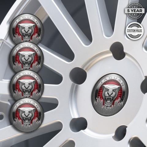 Jaguar Emblem for Wheel Center Caps Light Carbon Savage Logo Motif