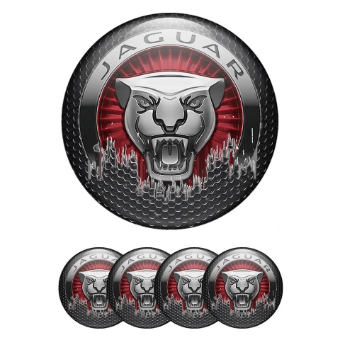 Jaguar Emblem for Center Wheel Caps Metal Grate Savage Logo Variant