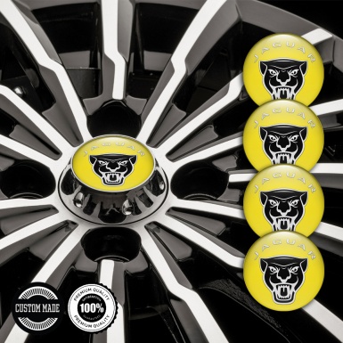 Jaguar Emblems for Center Wheel Caps Yellow Base Vicious Black Predator