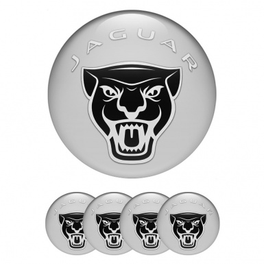 Jaguar Wheel Stickers for Center Caps Grey Base Vicious Black Predator