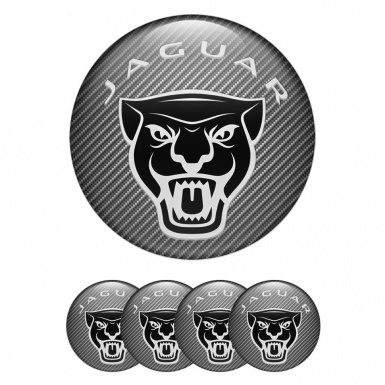 Jaguar Center Caps Wheel Emblem Light Carbon Vicious Black Logo