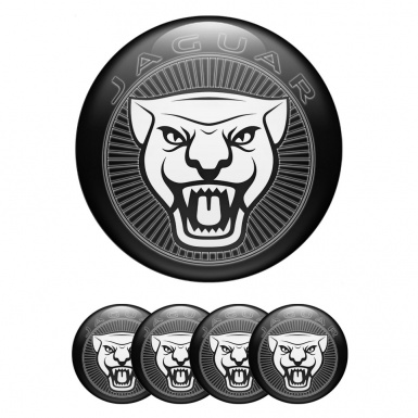 Jaguar Wheel Emblem for Center Caps Black Vicious White Logo